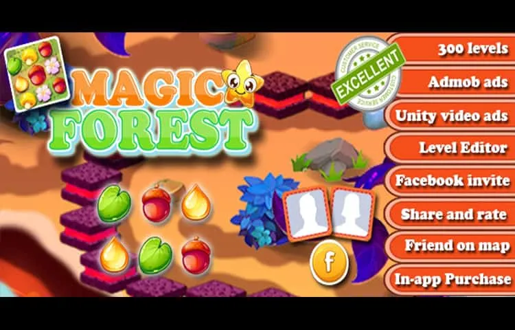 Magic Forest Match 3 Puzzle