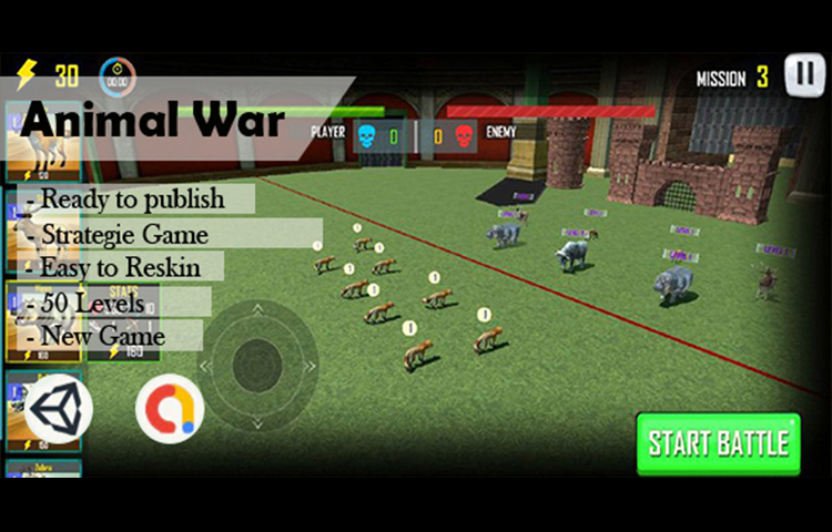 Animal War Unity Game